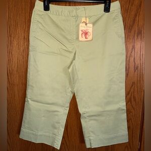 Tommy Bahama Light Green Capris Cropped Pants Stretch Women's Size 4 NWT